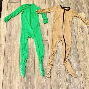 2 kickee pants sleepers with grips